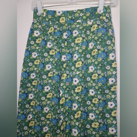 Free People Floral Blue and Yellow Maxi Skirt - Picture 4 of 13